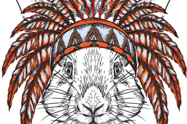 印第安风格兔子裁片印花服装,展现独特民族风情