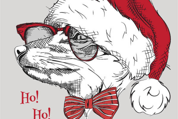 圣诞老人裁片印花服装 节日欢乐风格服装印花