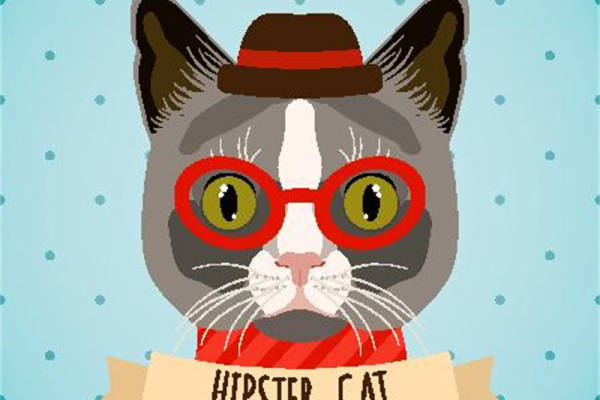 时尚潮流猫咪裁片印花服装印花设计