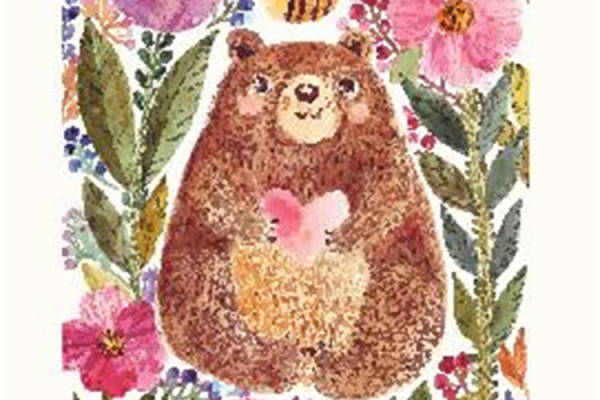 可爱卡通熊与花卉裁片印花服装印花设计