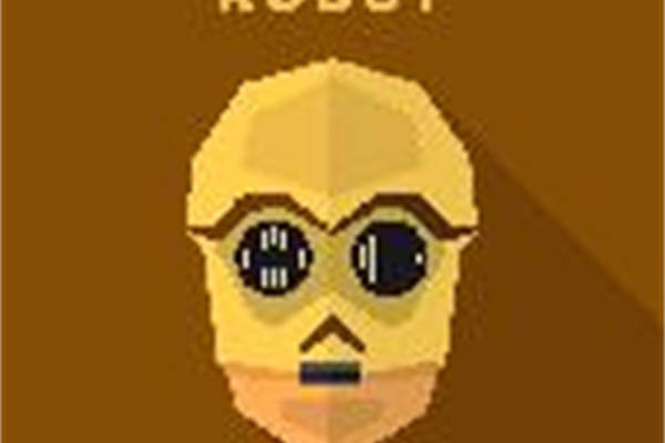 复古像素风格机器人裁片印花服装印花设计