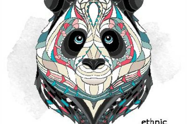 民族风熊猫图案裁片印花服装印花设计