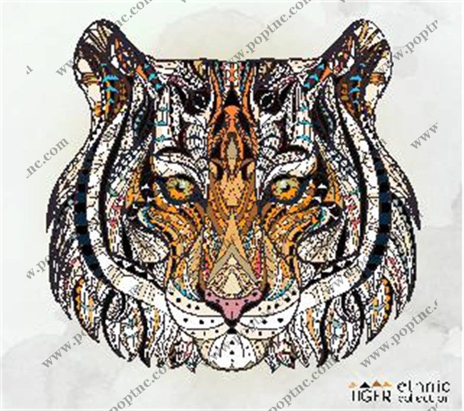 独特民族风老虎裁片印花服装,展现个性与时尚