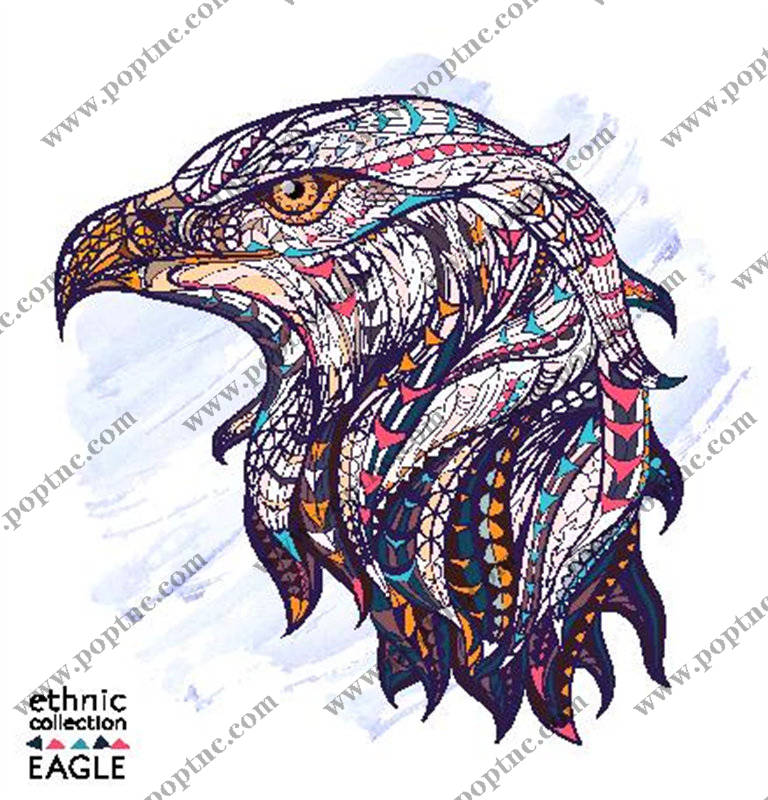 民族风鹰头裁片印花服装,展现独特个性的时尚选择