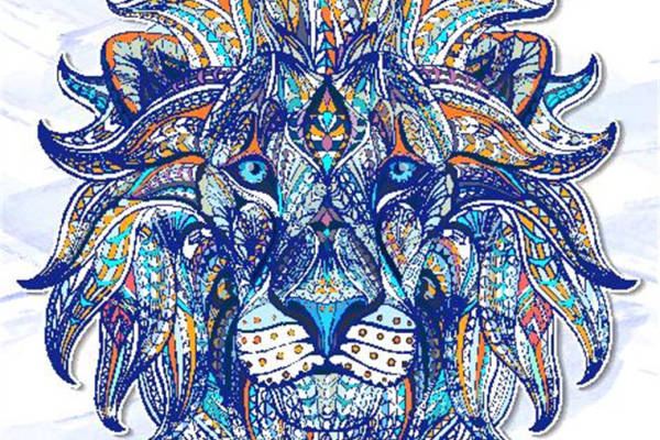 民族风狮子头裁片印花服装印花图案设计