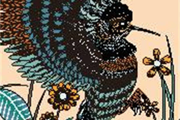 自然风格蜂鸟裁片印花服装印花设计