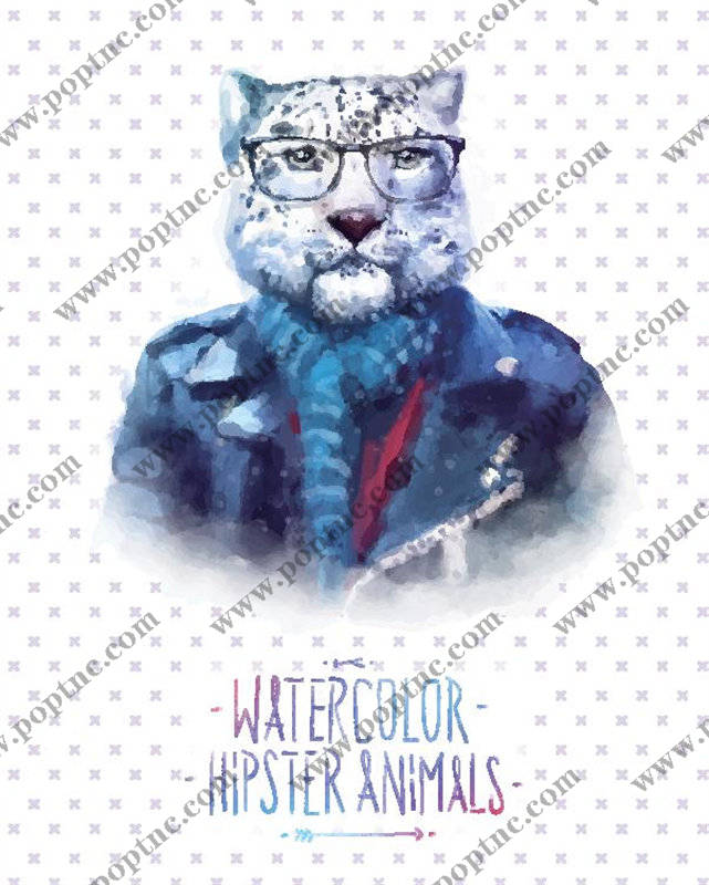 时尚水彩动物裁片印花服装印花设计