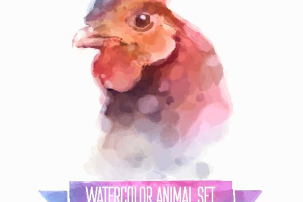 时尚水彩动物图案裁片印花服装印花设计