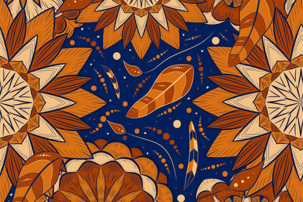 秋季自然风格面料印花服装印花设计