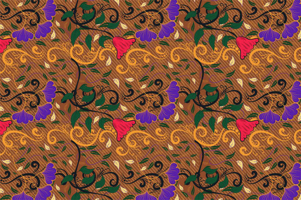 复古花卉图案服装印花面料设计