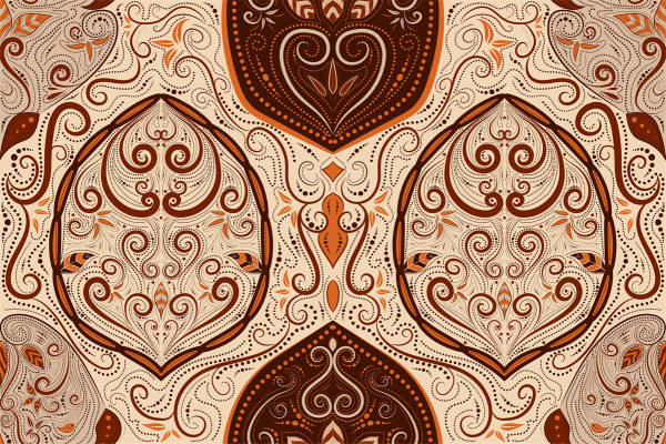 复古风格服装印花:精美佩斯利花纹面料设计