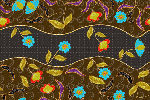 复古风格花卉图案面料印花服装印花设计