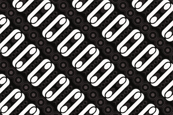 黑白几何图案服装印花面料设计