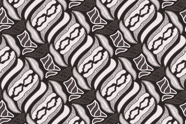 时尚黑白几何图案服装印花面料设计