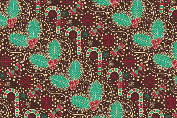 时尚圣诞主题面料印花，节日服装印花设计