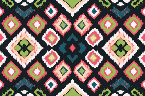 时尚几何图案面料印花 现代风格服装印花设计