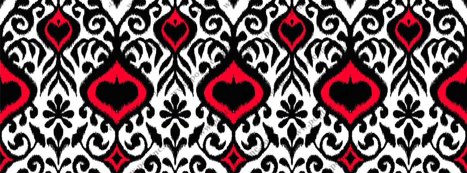 经典红黑花纹面料印花,打造时尚服装印花设计