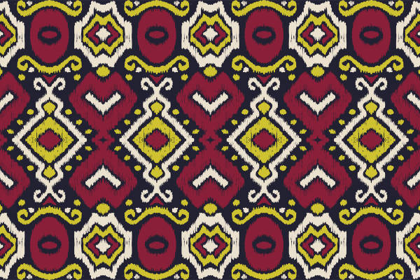 民族风几何图案面料印花,复古风格服装印花设计