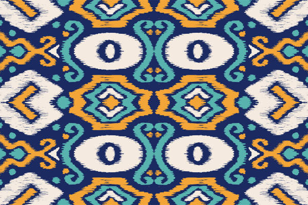 复古民族风几何图案服装印花面料设计