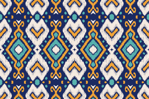 民族风几何图案面料印花，时尚服装印花设计