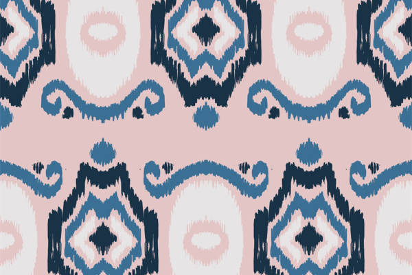 时尚粉色与蓝色几何图案面料印花服装印花设计