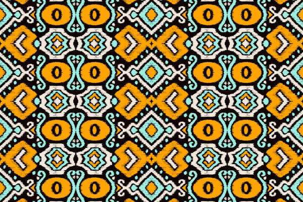 时尚复古几何图案服装印花面料设计