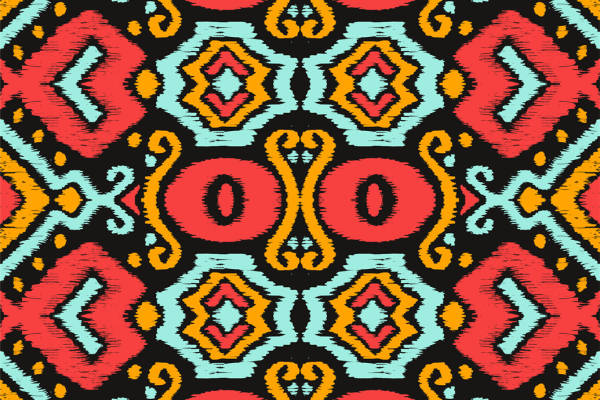 时尚复古几何图案面料印花服装印花设计