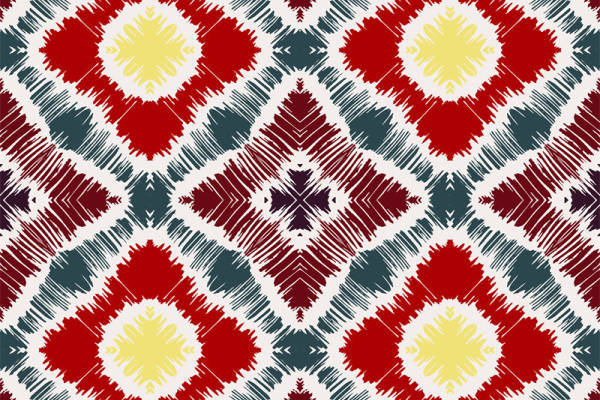 复古风格几何图案服装印花面料设计