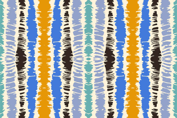 多色抽象图案面料印花，时尚服装印花设计