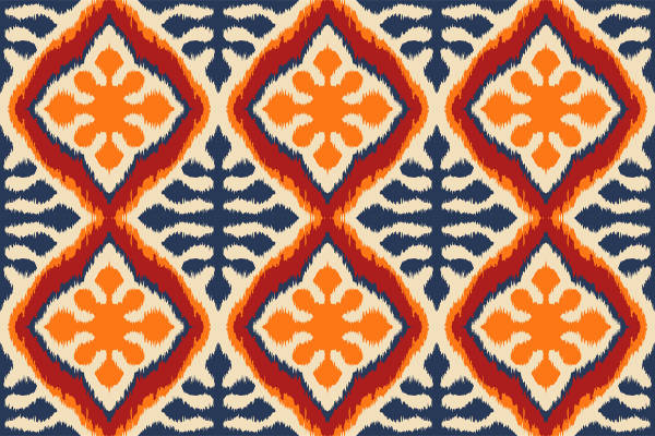 民族风几何图案面料印花，时尚服装印花设计