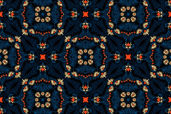 复古民族风面料印花，时尚服装印花设计