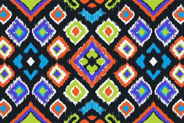 时尚多彩几何图案服装印花面料设计