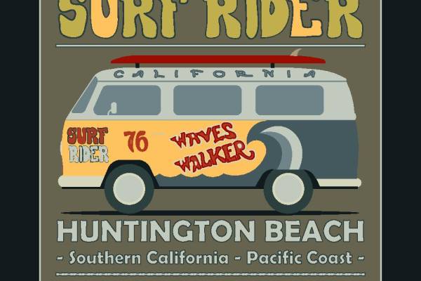 复古冲浪风格裁片印花服装,展现加州冲浪文化