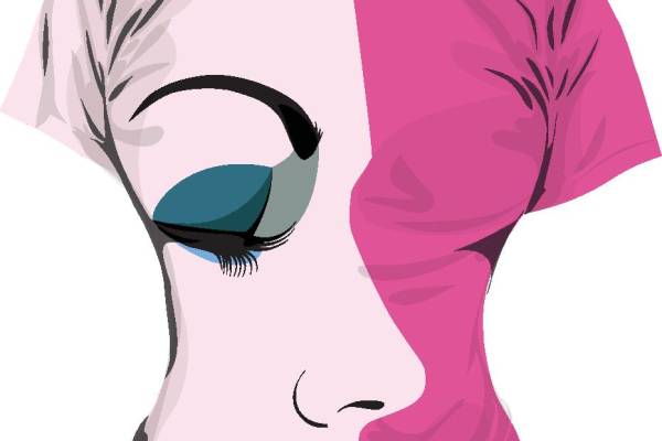 创意双色人脸裁片印花服装，展现个性时尚潮流