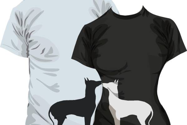 时尚鹿纹裁片印花服装 黑白经典搭配