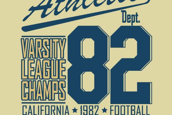 复古风格裁片印花服装:纪念1982年加州大学联赛冠军