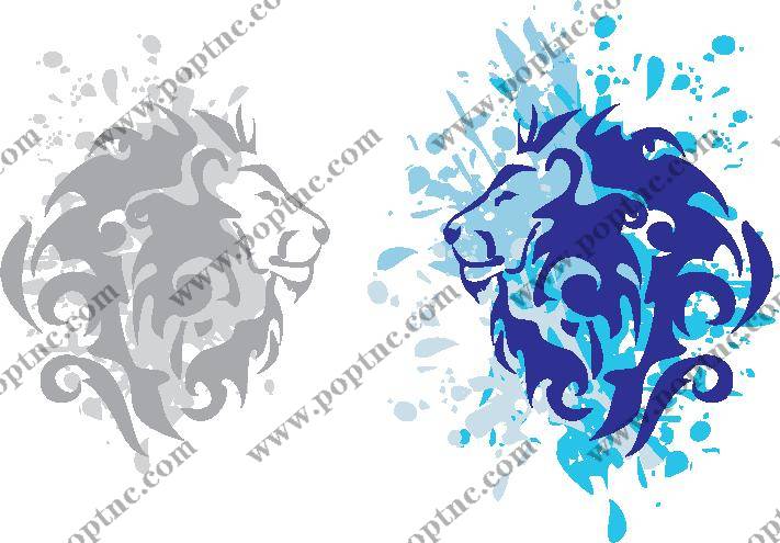 创意狮子裁片印花服装 时尚潮流个性服装印花设计