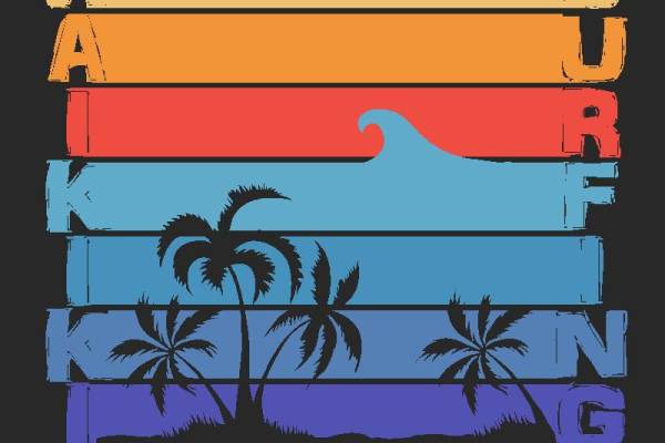 夏威夷冲浪天堂裁片印花服装印花设计