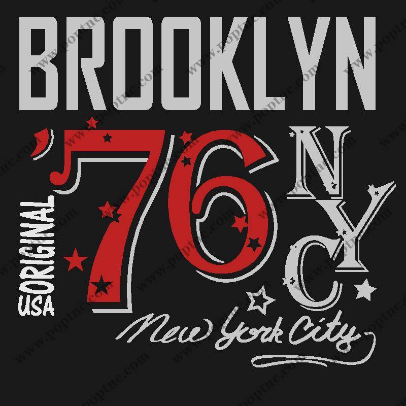 纽约布鲁克林76号裁片印花服装,展现城市风采