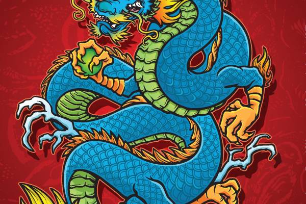 中国风龙纹裁片印花服装 传统与现代的完美结合