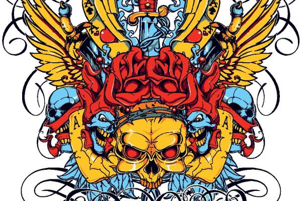 独特骷髅与龙虾裁片印花服装,展现个性与艺术感