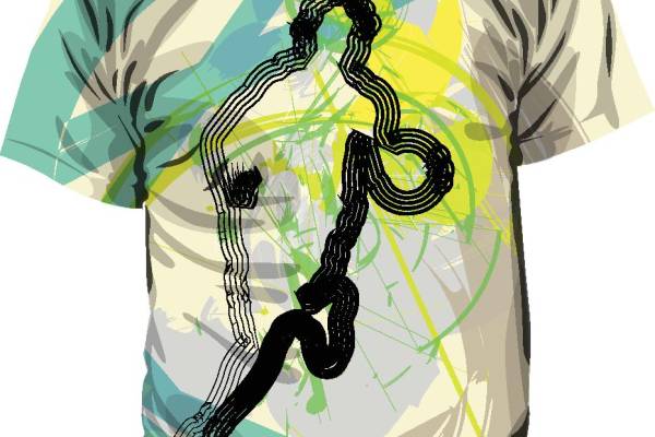 时尚个性蛇形裁片印花服装印花T恤设计