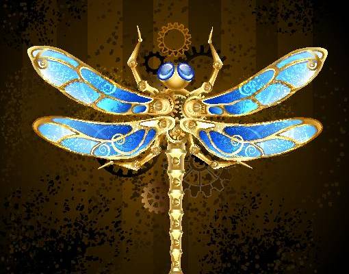 精美机械蜻蜓裁片印花服装 时尚潮流个性设计