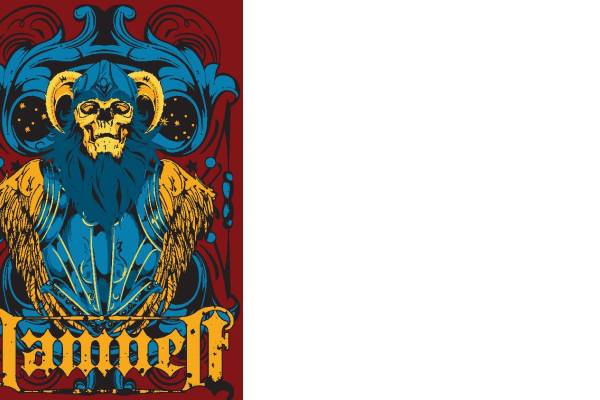 独特骷髅与翅膀裁片印花服装，展现个性摇滚风格