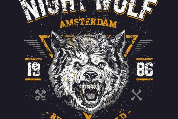 夜狼阿姆斯特丹复古风裁片印花服装