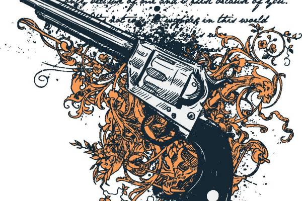 复古风格裁片印花服装:经典打字机与花卉设计