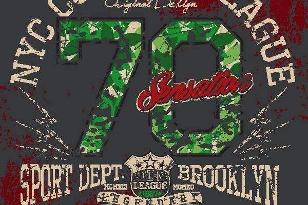 纽约学院联盟79号裁片印花服装印花设计