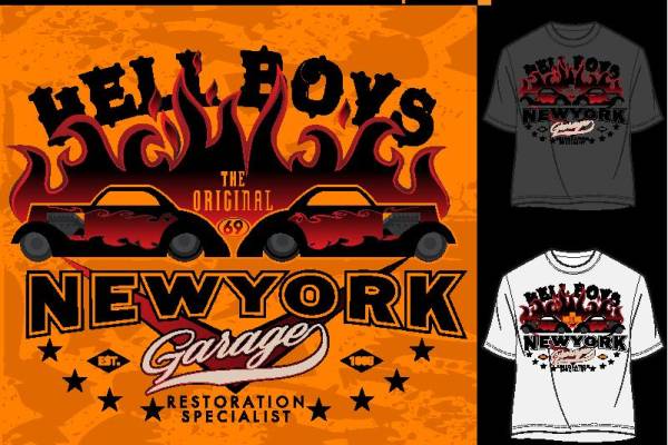 纽约车库修复专家裁片印花服装印花T恤设计