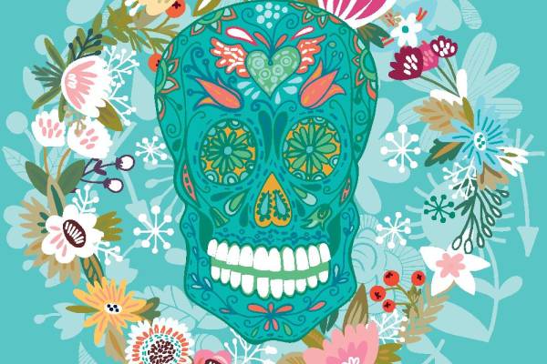 时尚花卉骷髅裁片印花服装，展现个性与艺术的完美结合