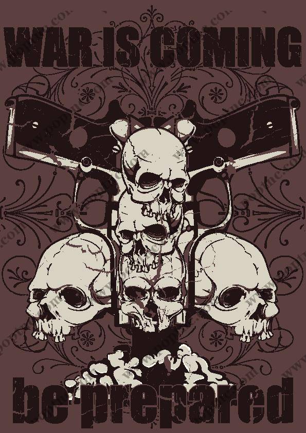 独特骷髅头裁片印花服装 暗黑风格个性服装印花设计